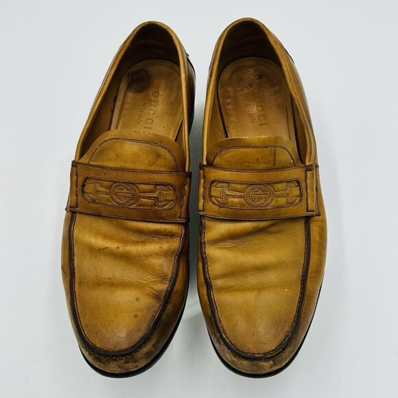 Authentic Gucci Interlocking G Brown Leather Mens Loafer G 8, US 8.5, EU 42 - Picture 1 of 13